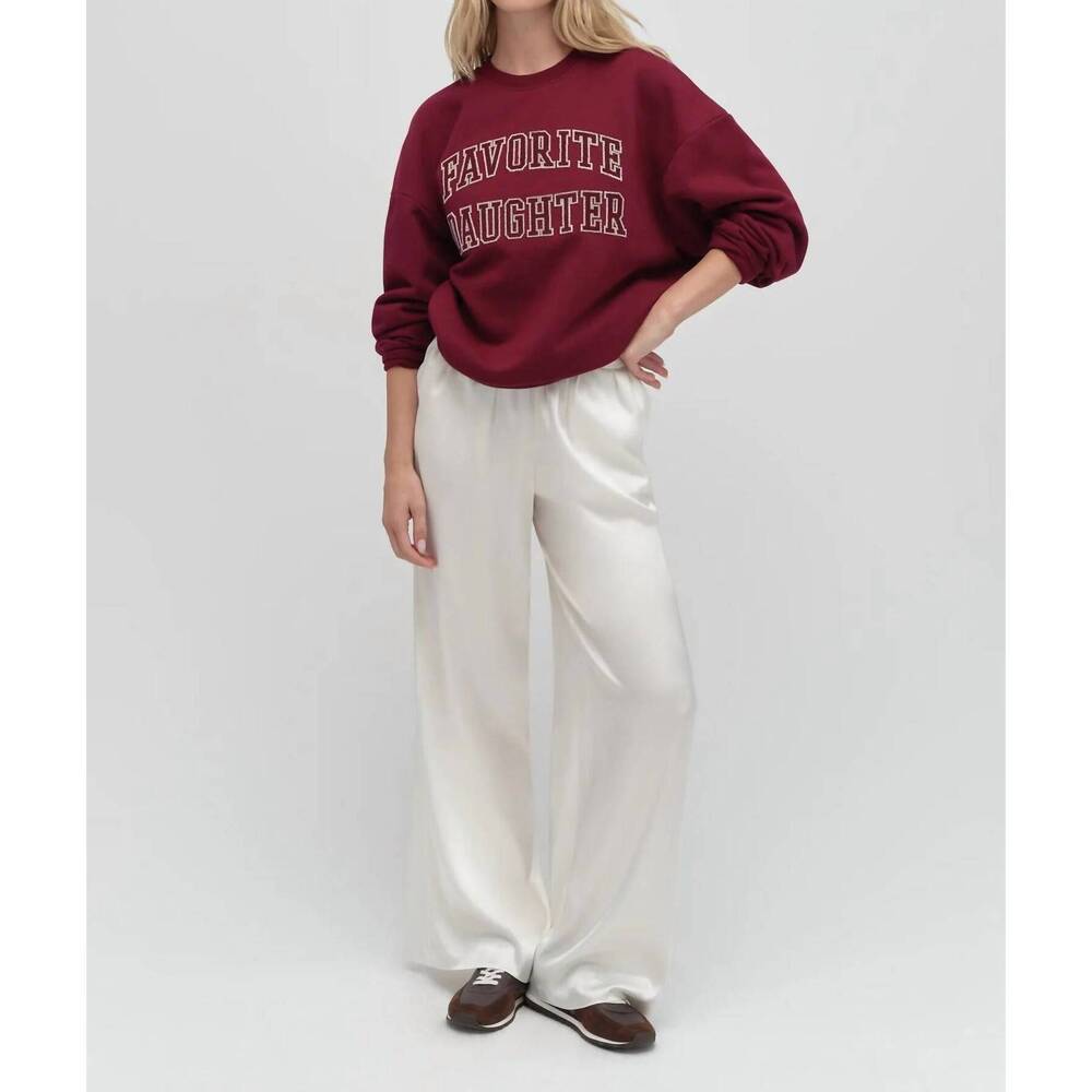 NEW FAVORITE DAUGHTER collegiate embroidery sweatshirt in burgundy - Picture 4 of 4